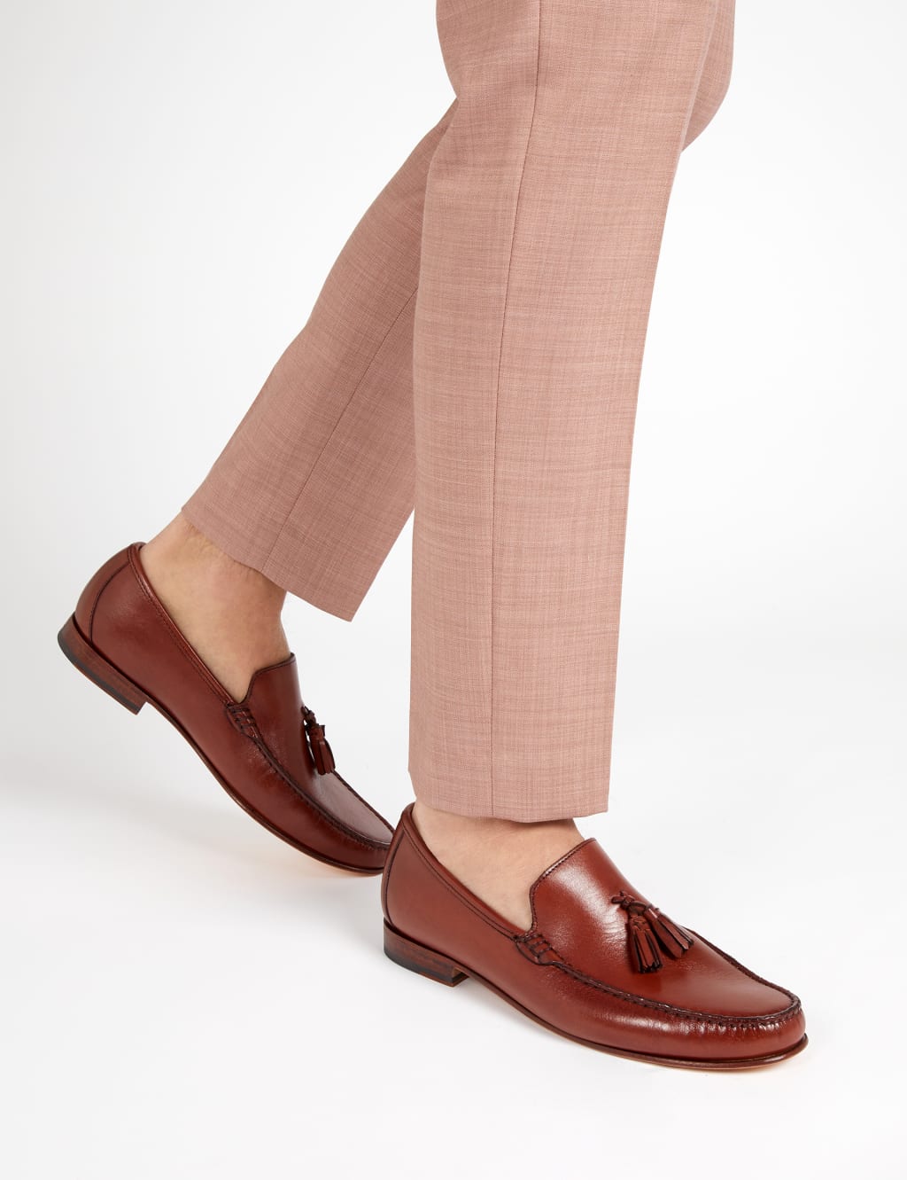 Jones Bootmaker Leather Slip-On Loafers Tan