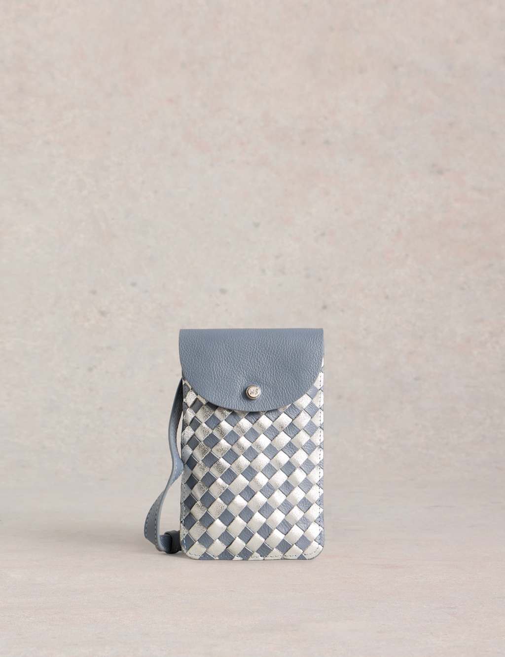 Leather Weave Cross Body Phone Bag