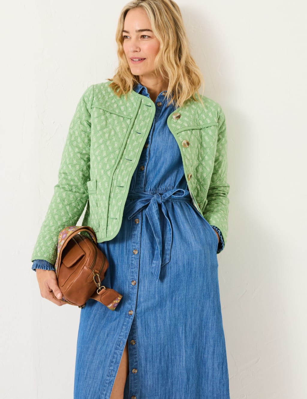 Pure Cotton Printed Quilted Short Jacket