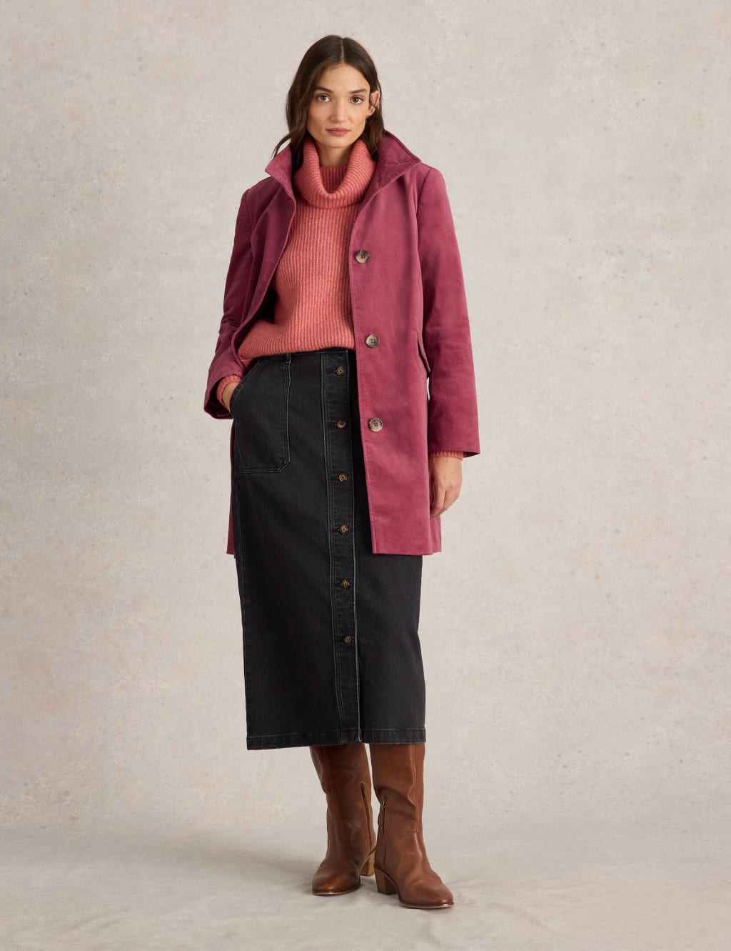 Cotton Rich Velvet Overcoat