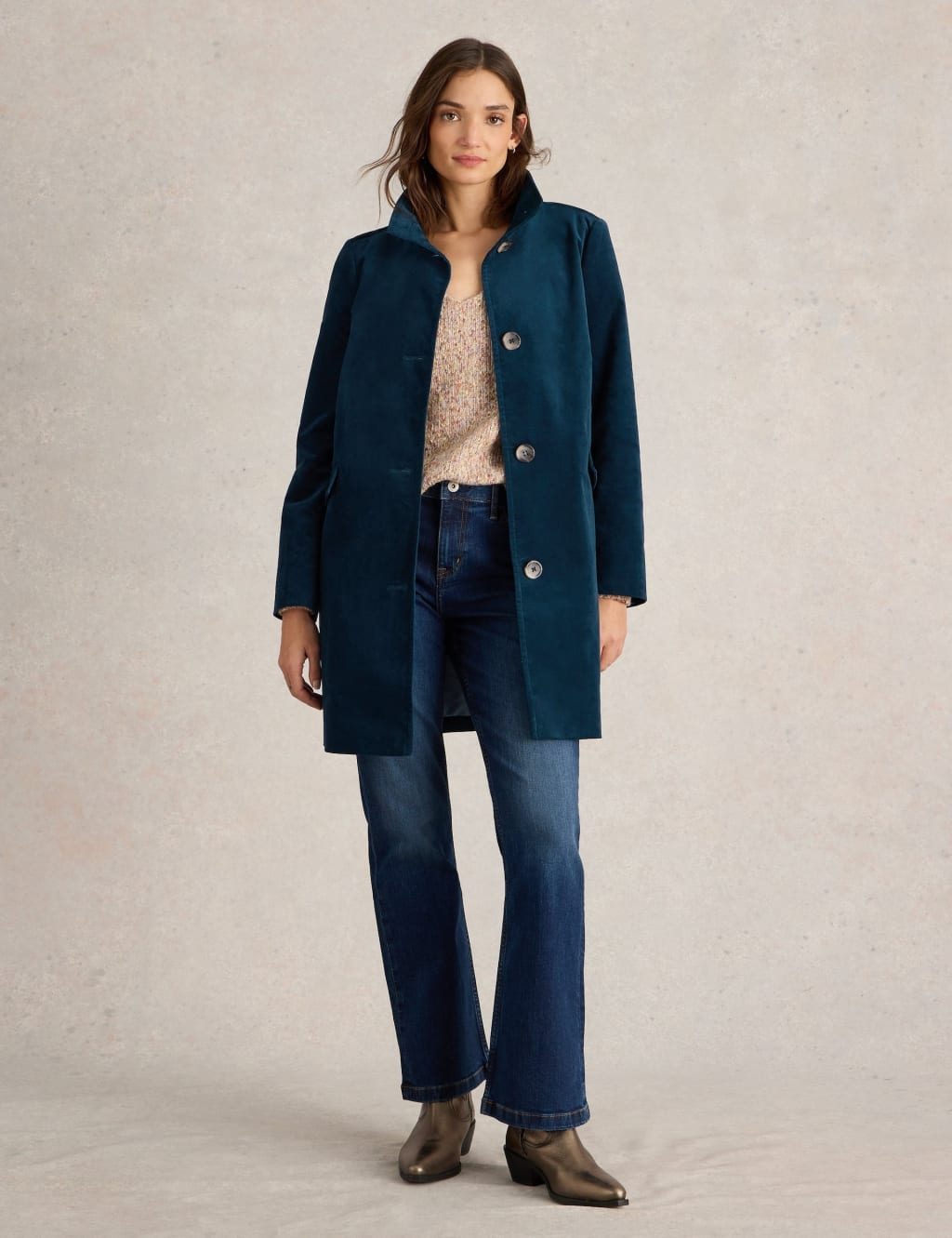 Cotton Rich Velvet Overcoat