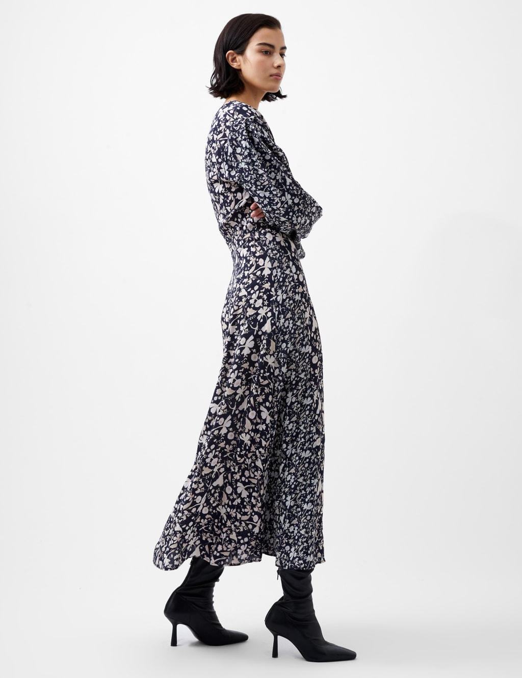 Floral Midi Waisted Dress