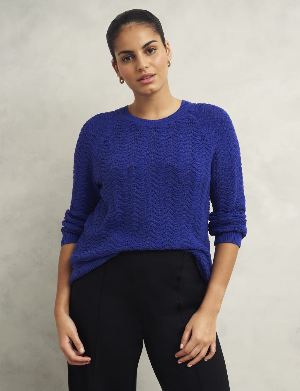 Pure Cotton Textured Jumper