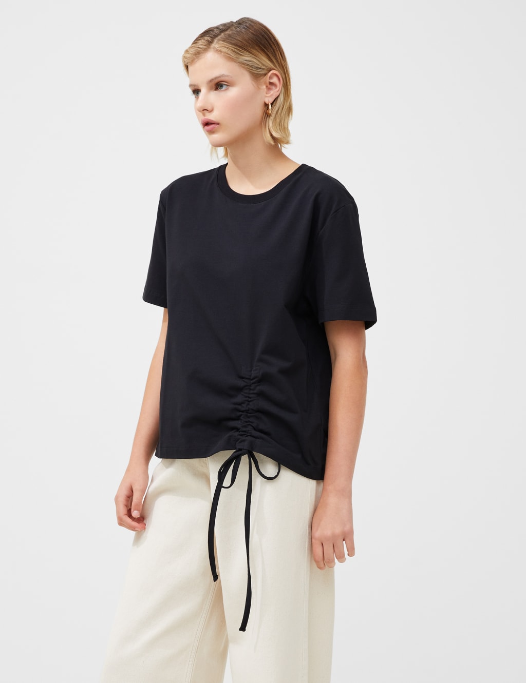 Cotton Rich Tie Detail T-Shirt