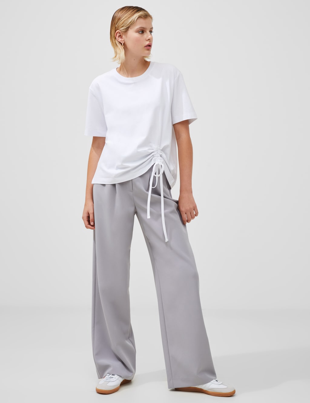 Cotton Rich Tie Detail T-Shirt