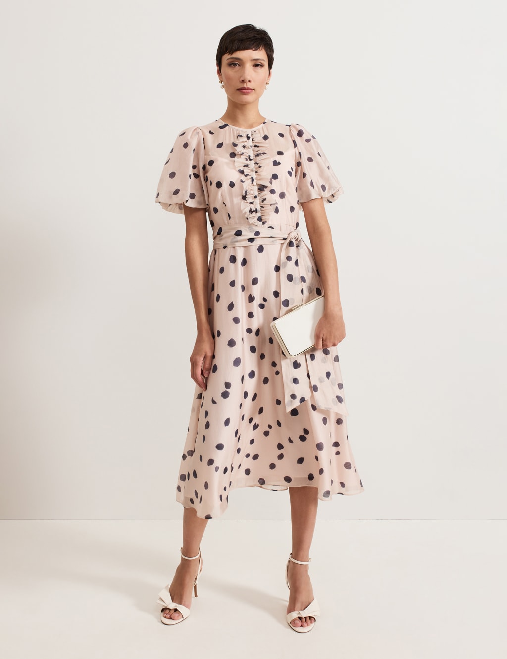 Modal Rich Polka Dot Midi Skater Dress