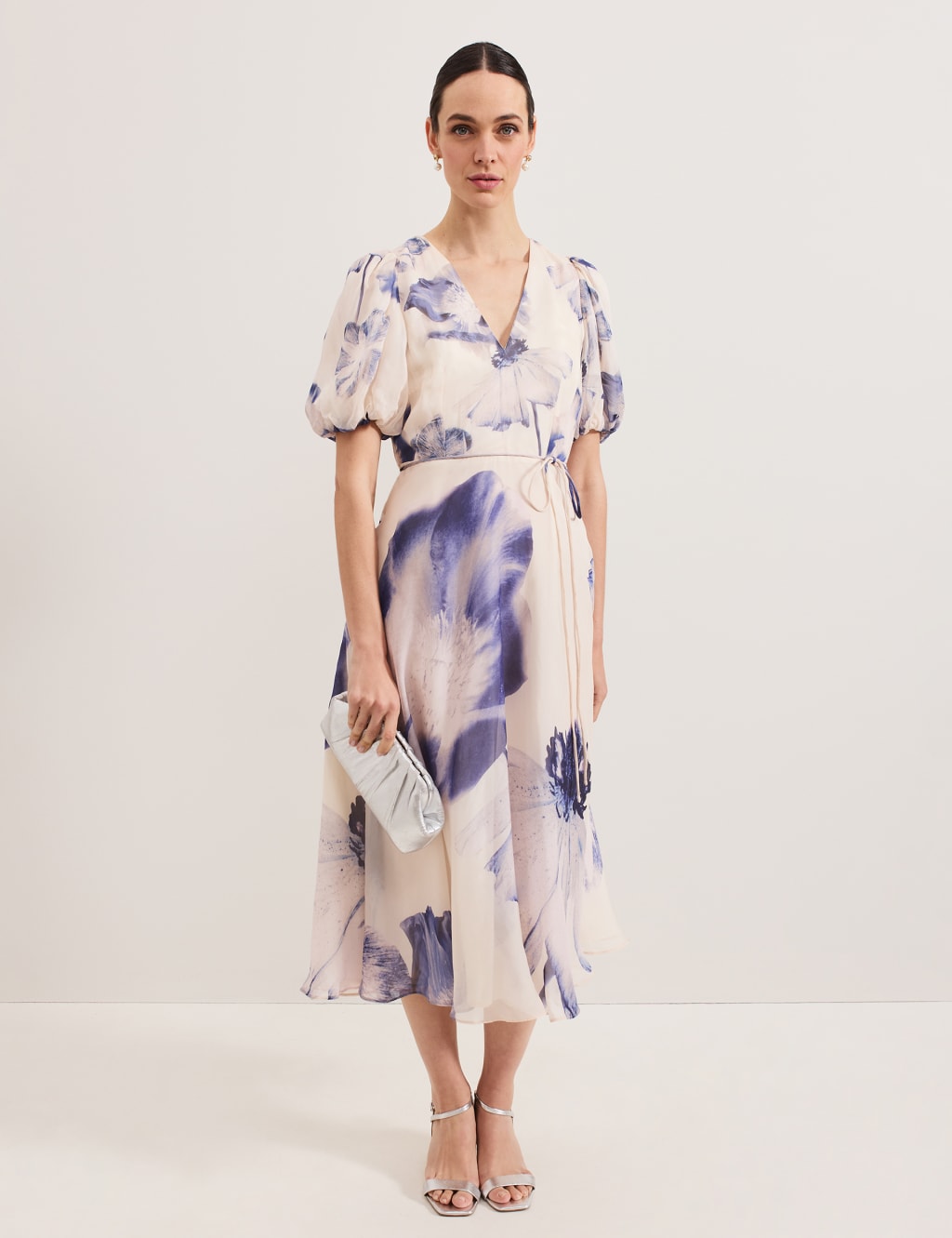 Floral Midi Waisted Dress