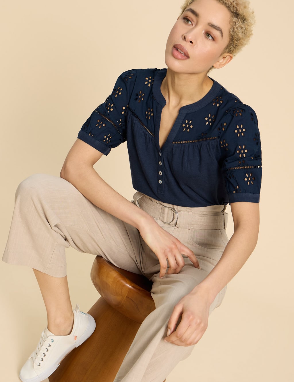 Pure Cotton Broderie Top