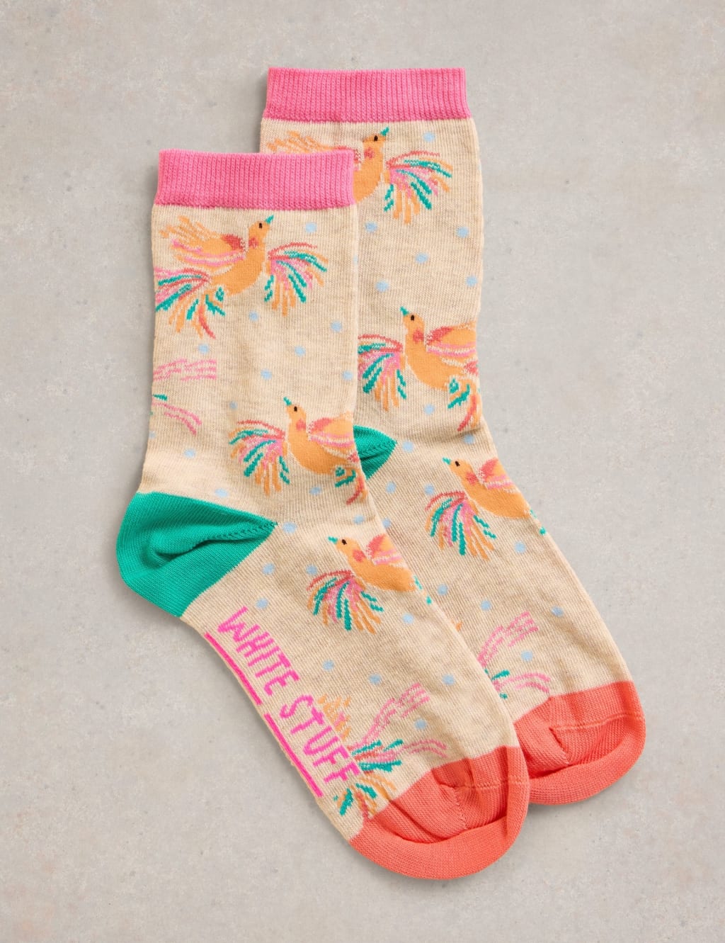 Cotton Rich Bird Ankle High Socks