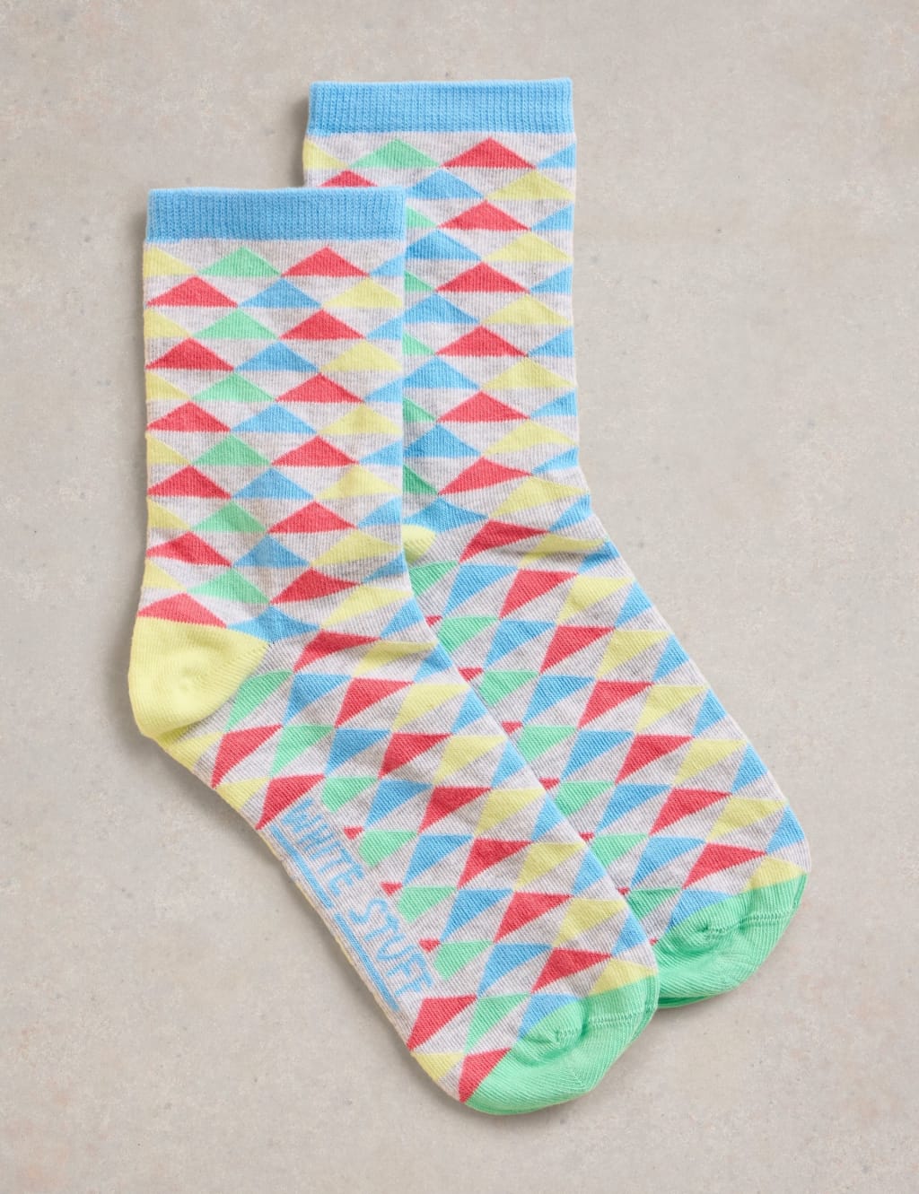 Cotton Rich Geometric Ankle High Socks