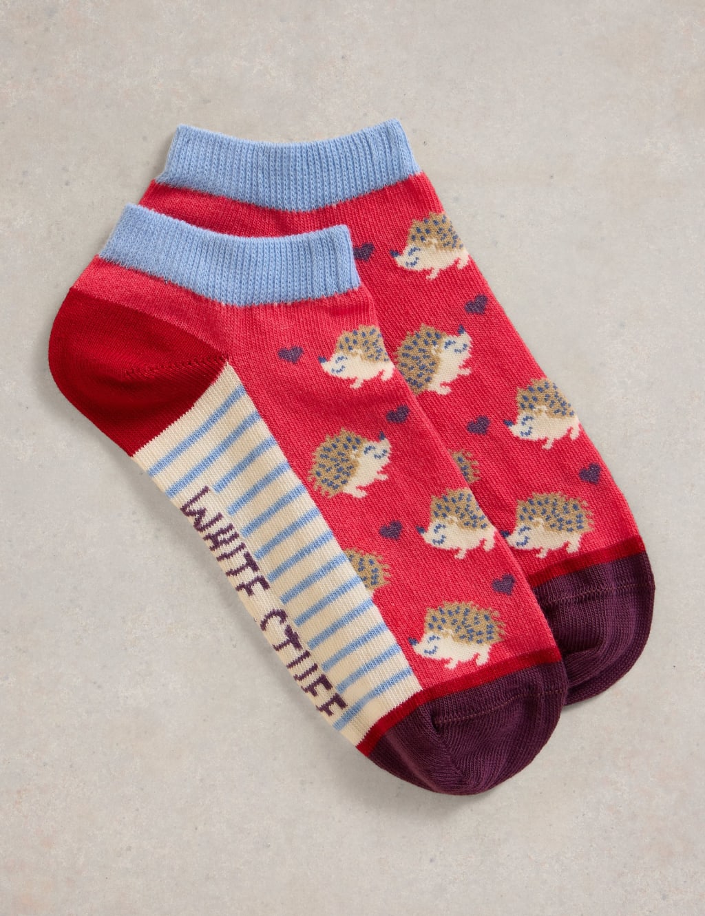 Cotton Rich Patterned Trainer Socks