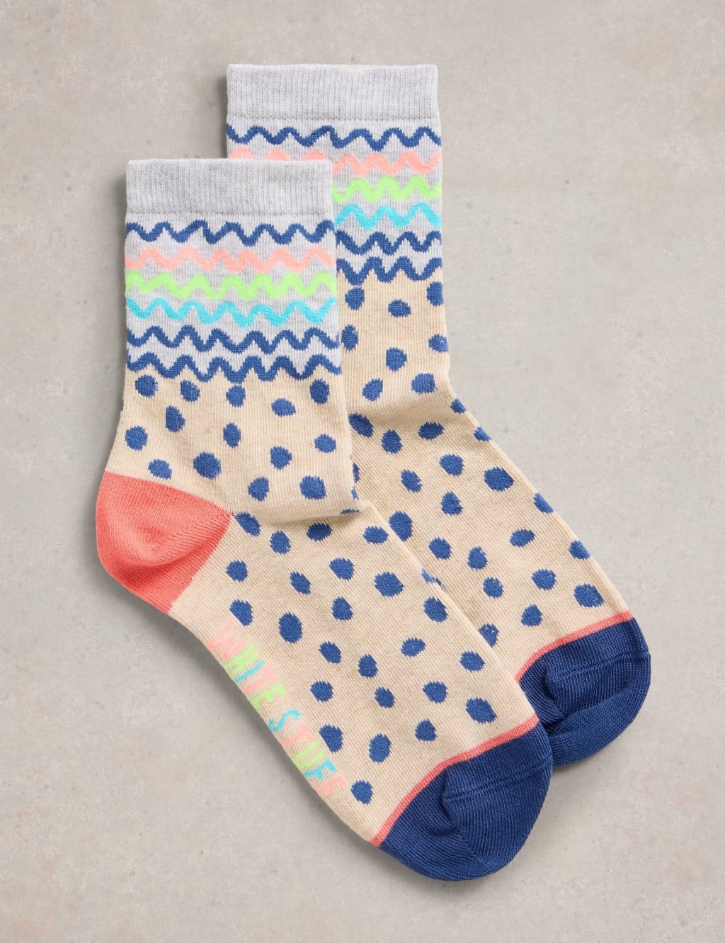 Cotton Rich Printed Ankle High Socks