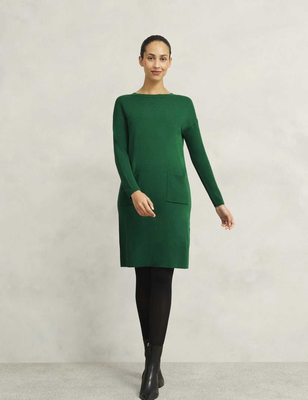 Merino Wool Blend Knitted Shift Dress
