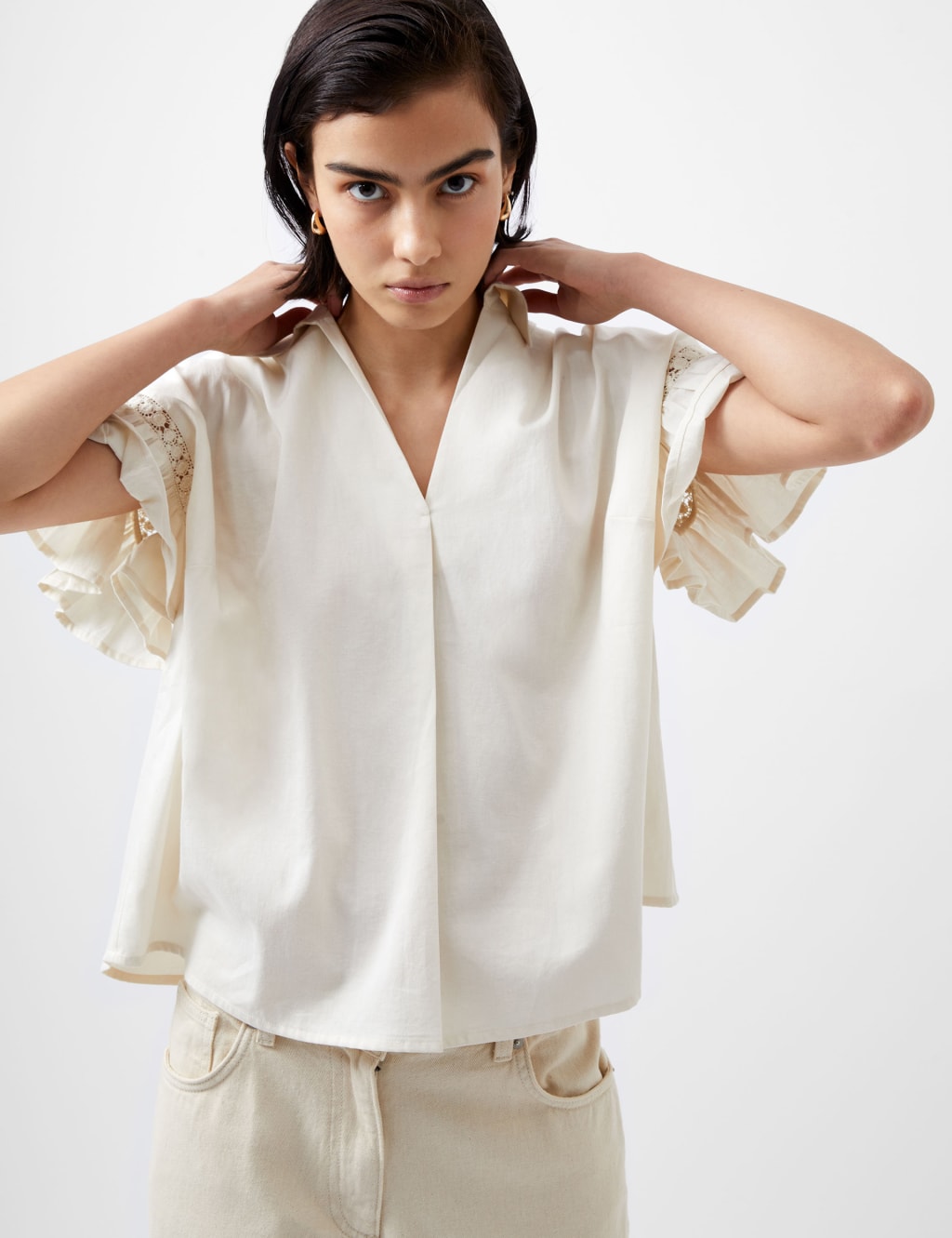 Women's short sleeve blouses uk discount