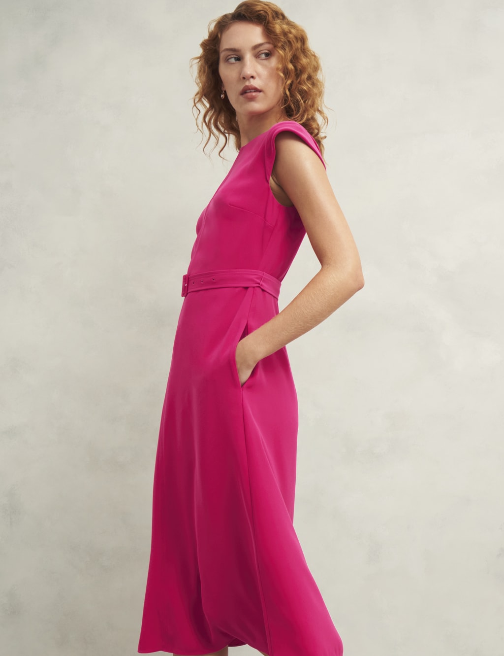 Belted Midi Skater Dress