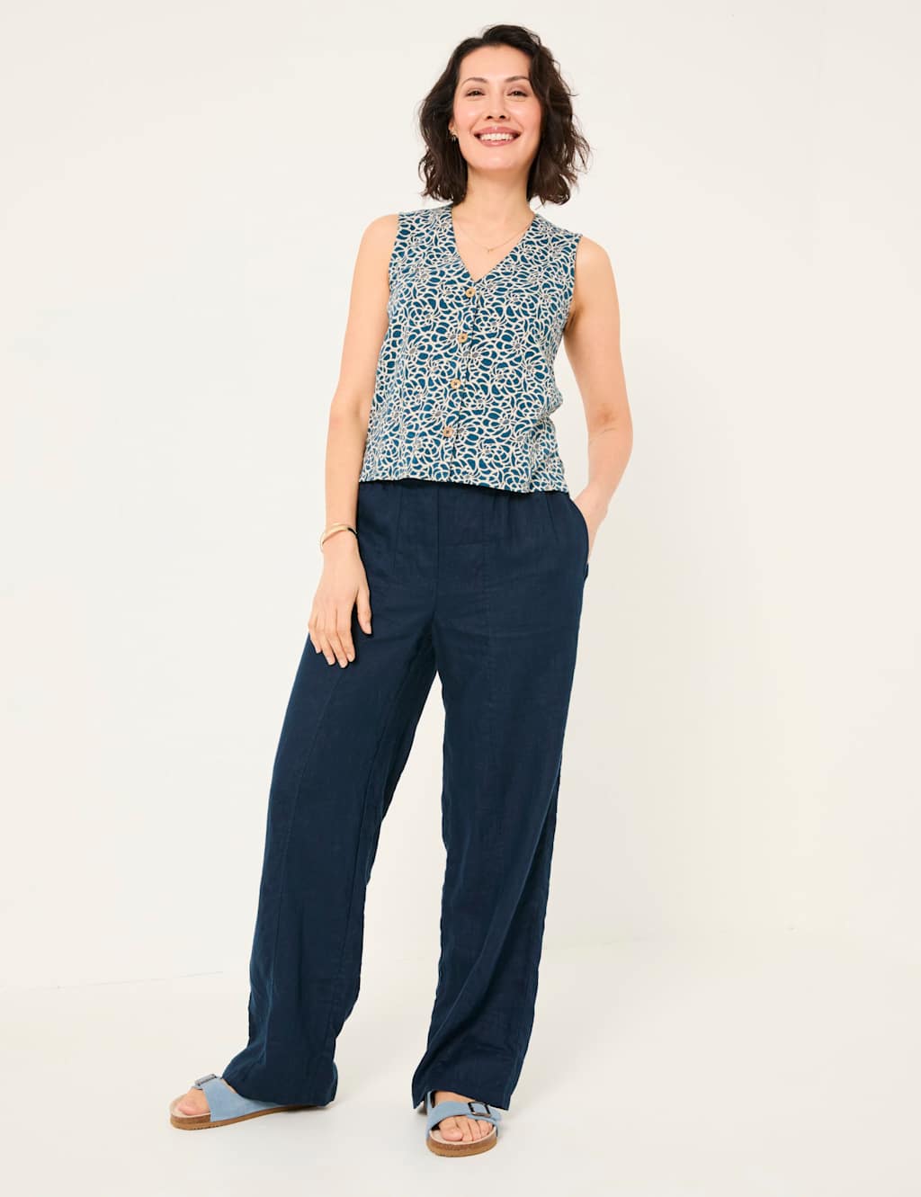 Cotton Rich Printed Waistcoat