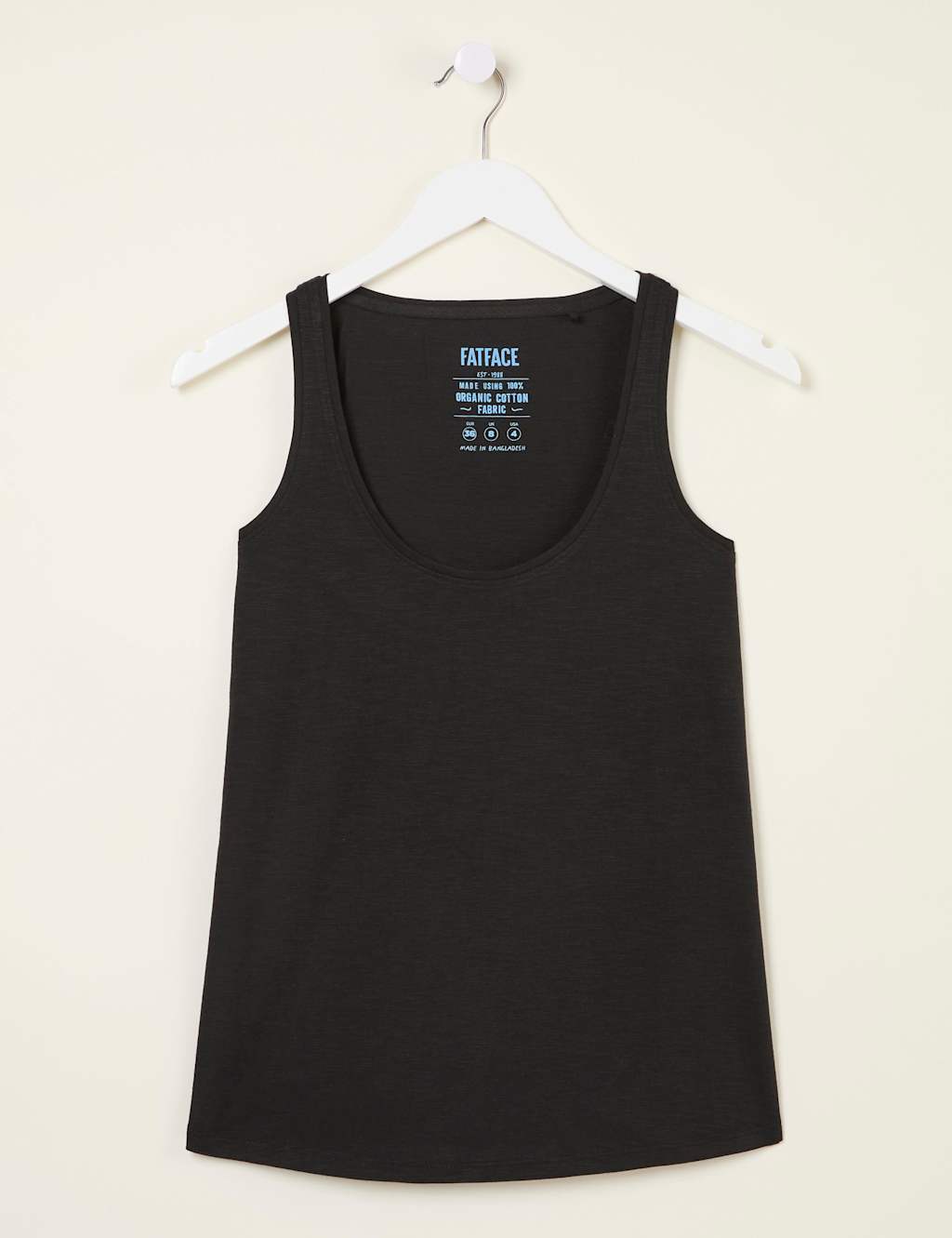 Pure Cotton Ribbed Scoop Neck Vest