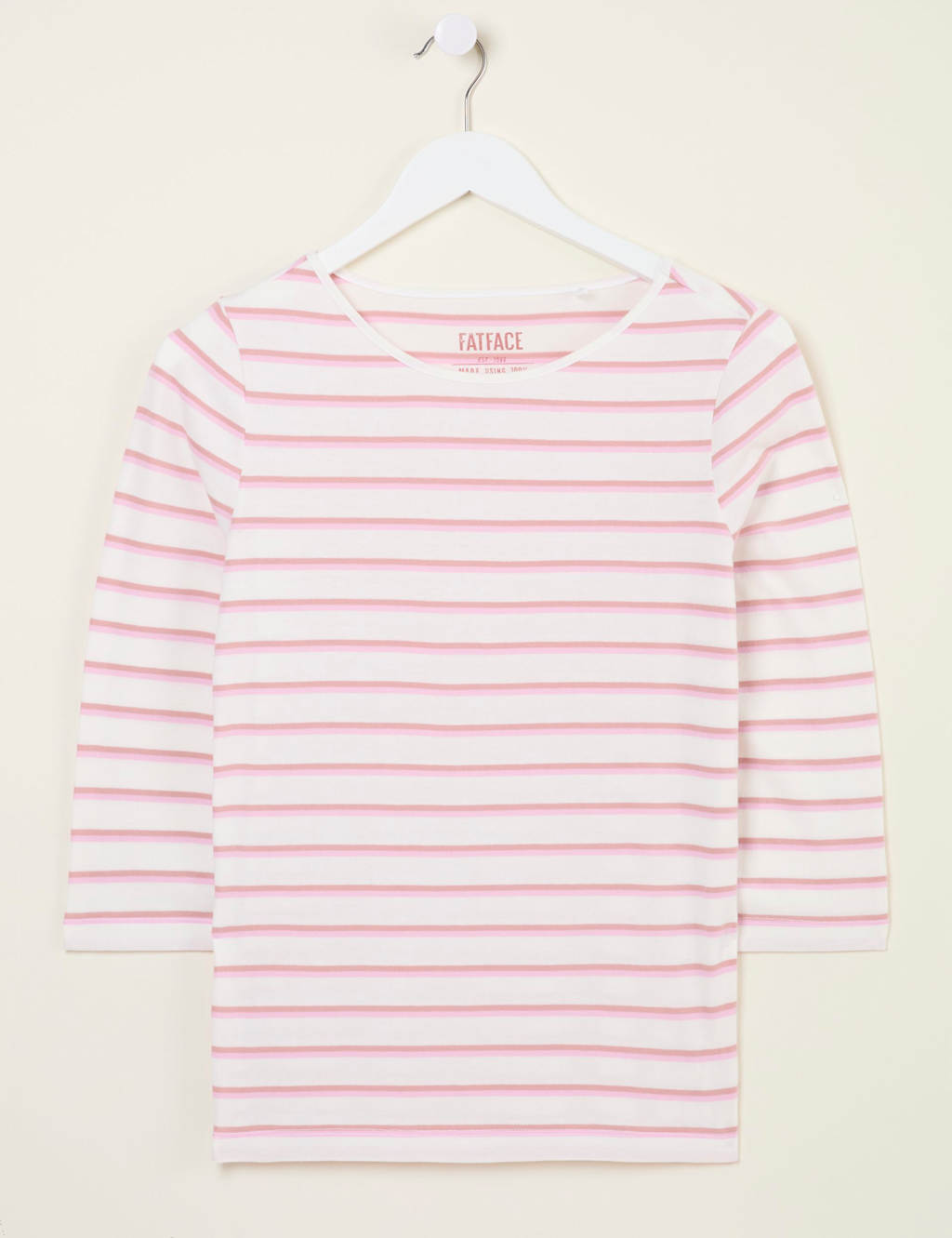 Pure Cotton Striped Crew Neck Top