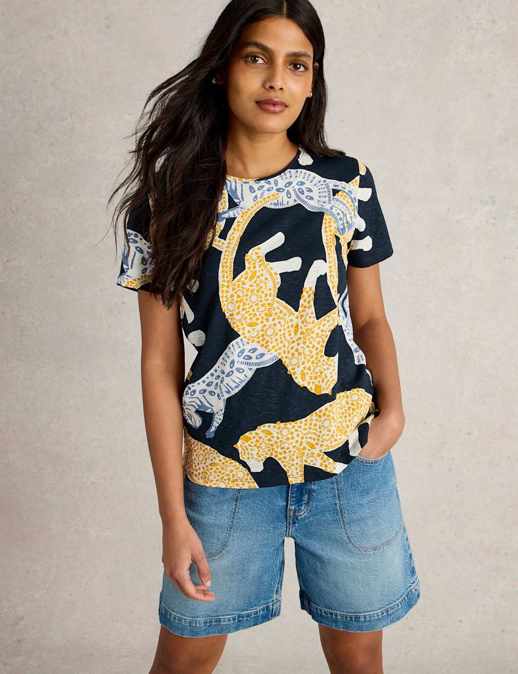 Pure Cotton Animal Print T-Shirt