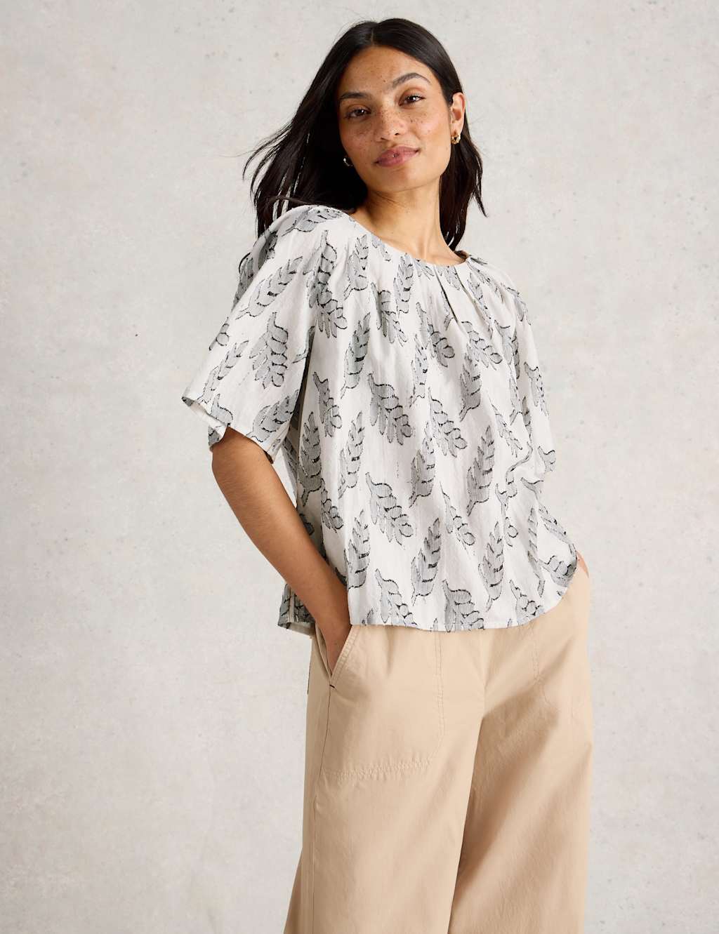 Pure Cotton Jacquard Top