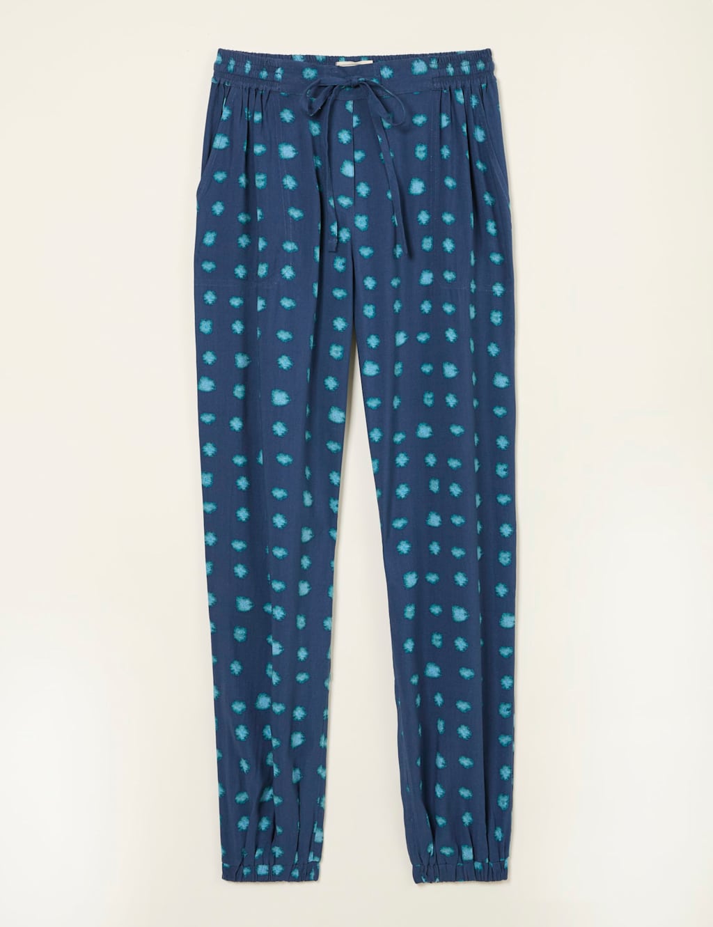 Spot Print Drawstring Cuffed Joggers