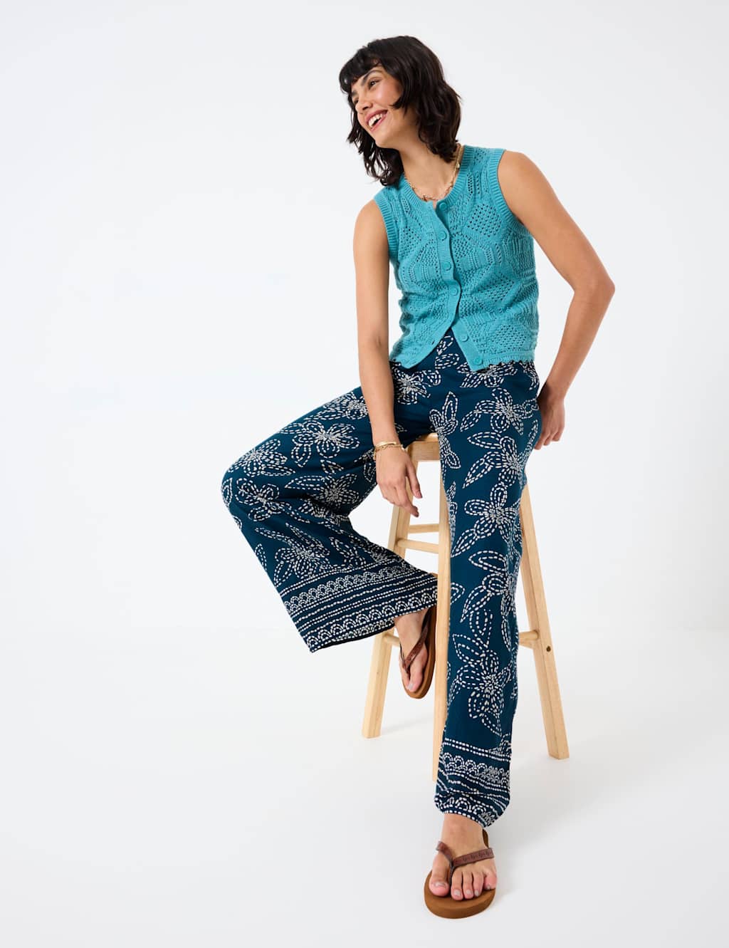 Floral Embroidered Trousers