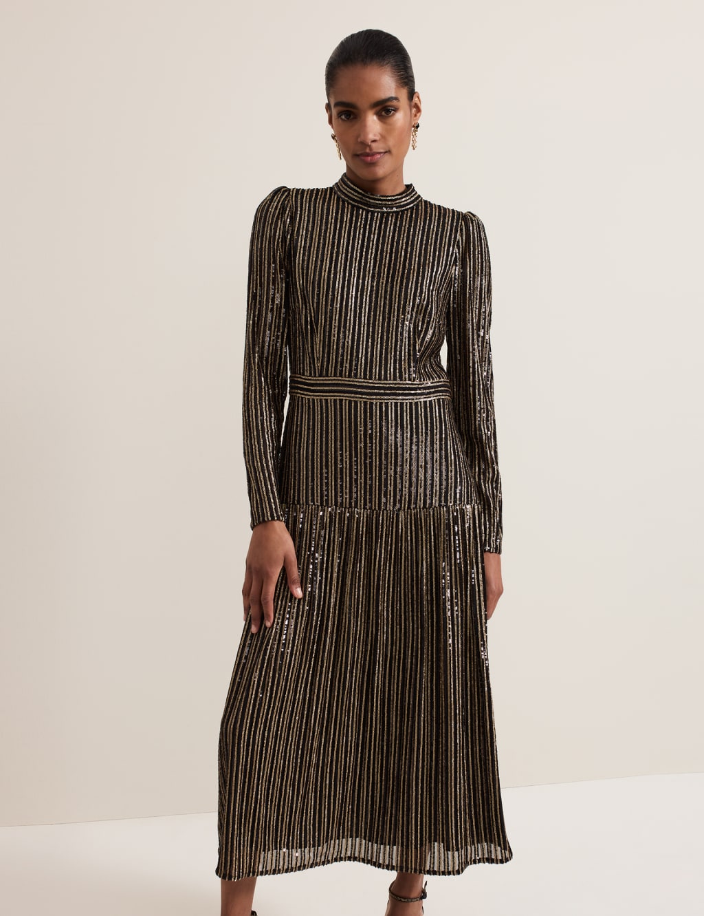 Striped womens dress best sale