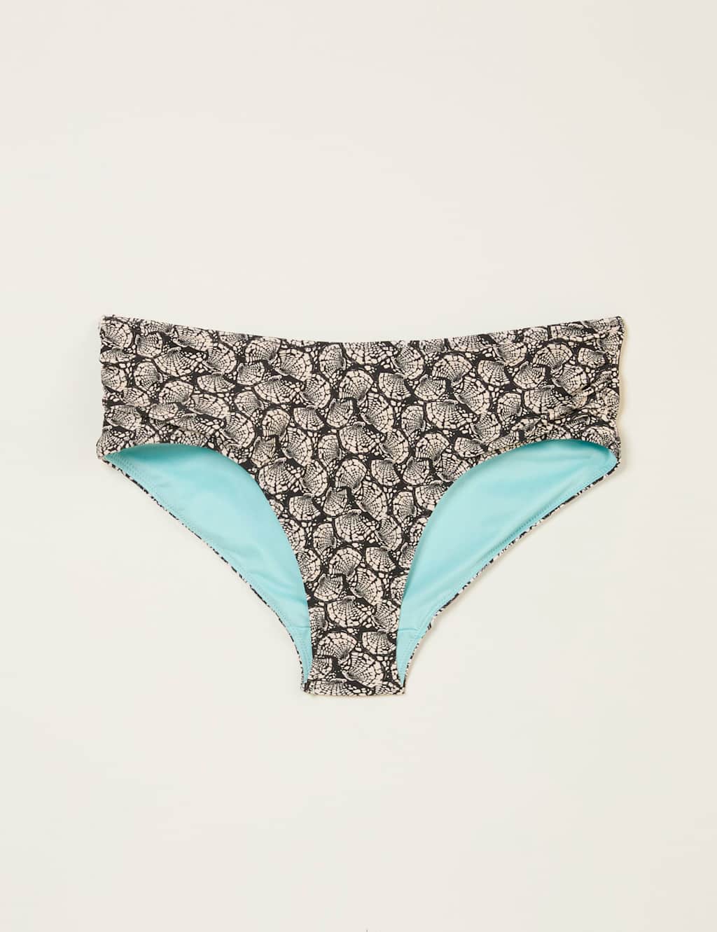 Shell Print High Leg Bikini Bottoms