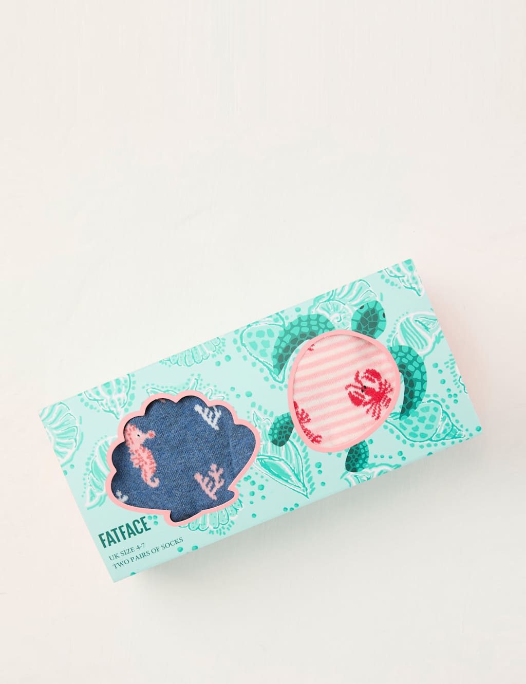 2pk Sea Horse & Lobster Socks Gift Box
