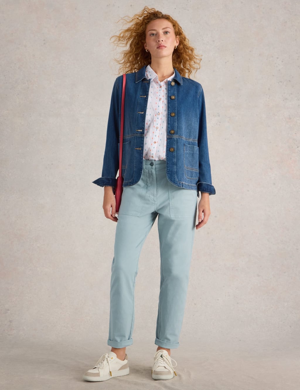 Cotton Rich Chinos With Linen