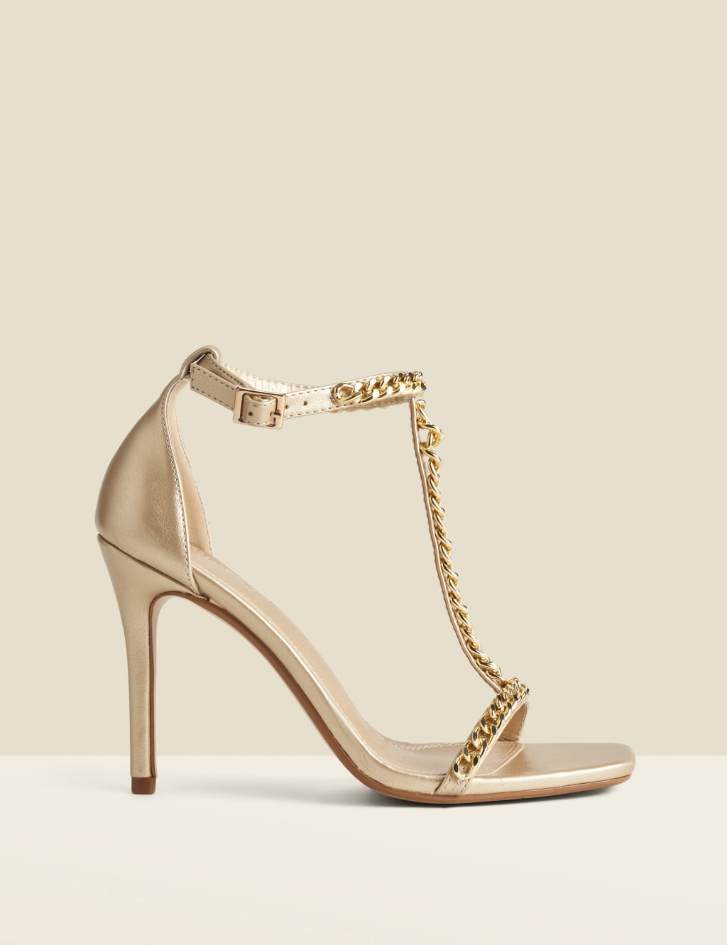Chain Pointed Toe Stiletto Heel Sandals