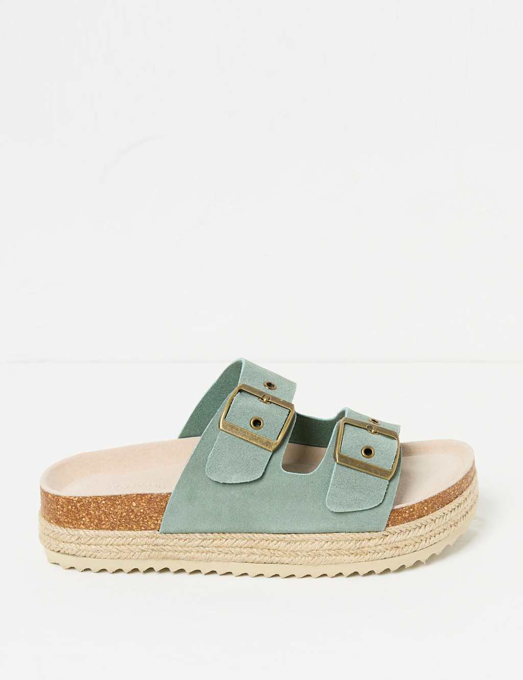 Fatface Women's Flat Buckle Sandals - 6 - Green, Green