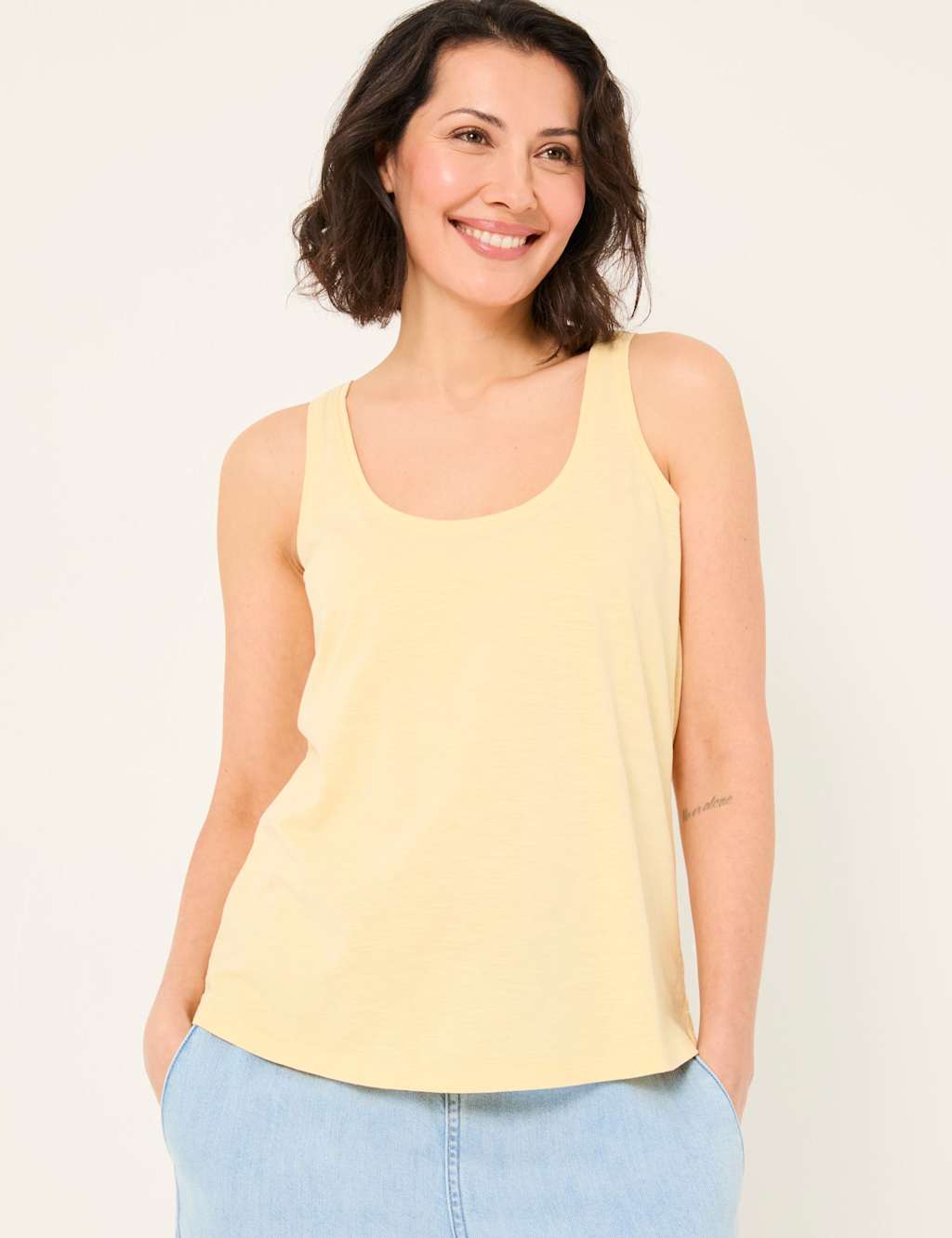 Pure Cotton Scoop Neck Vest