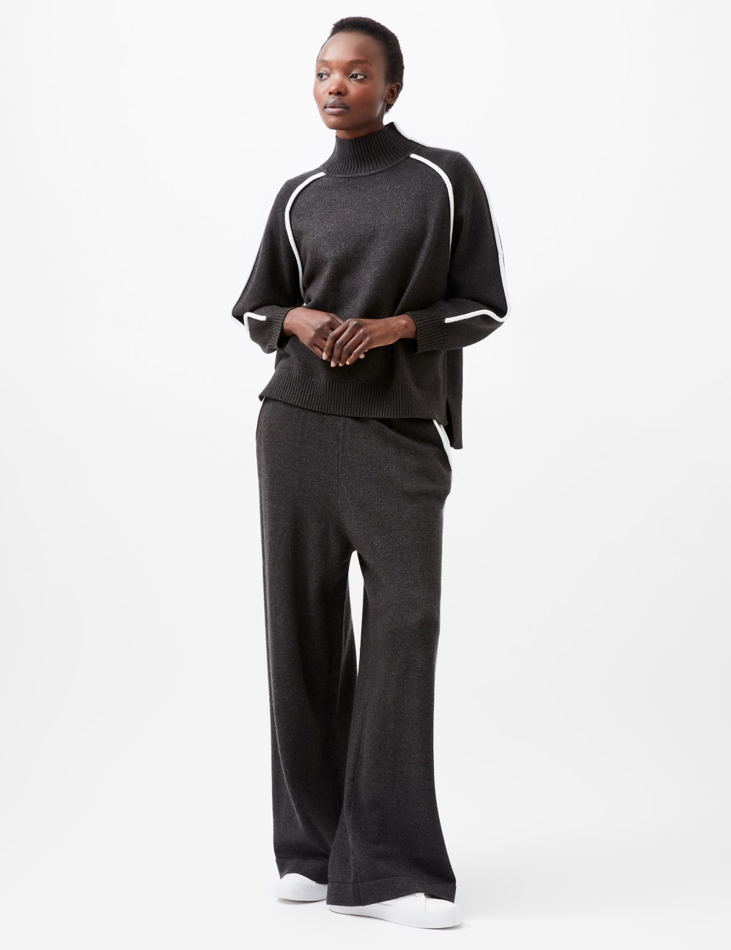 Textured Funnel Neck Jumper