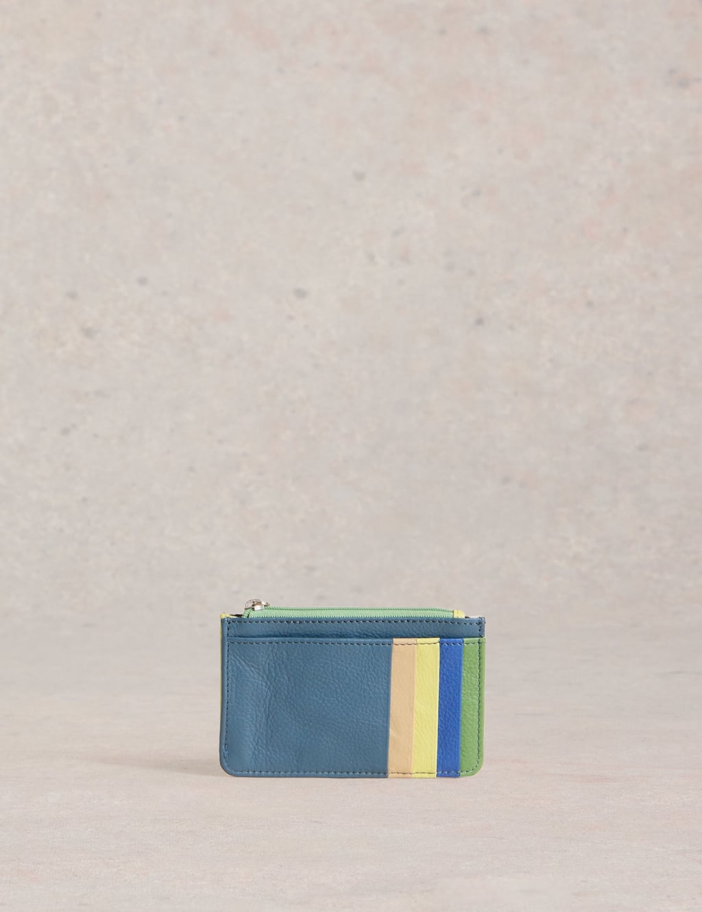 Leather Colour Block Cardholder Purse