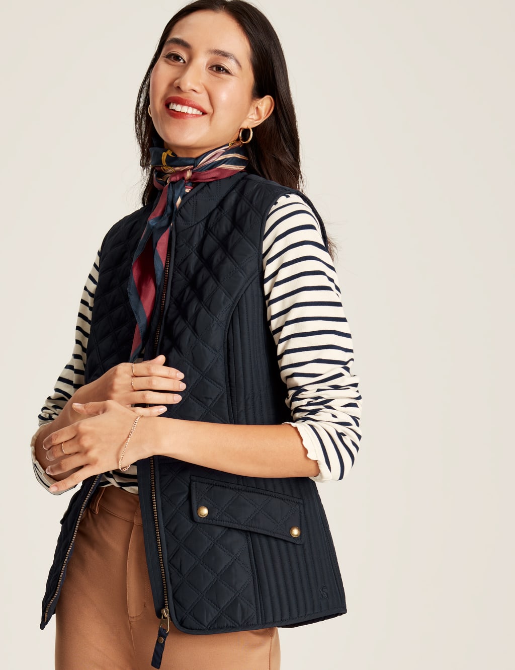 Joules Quilted Gilet Navy