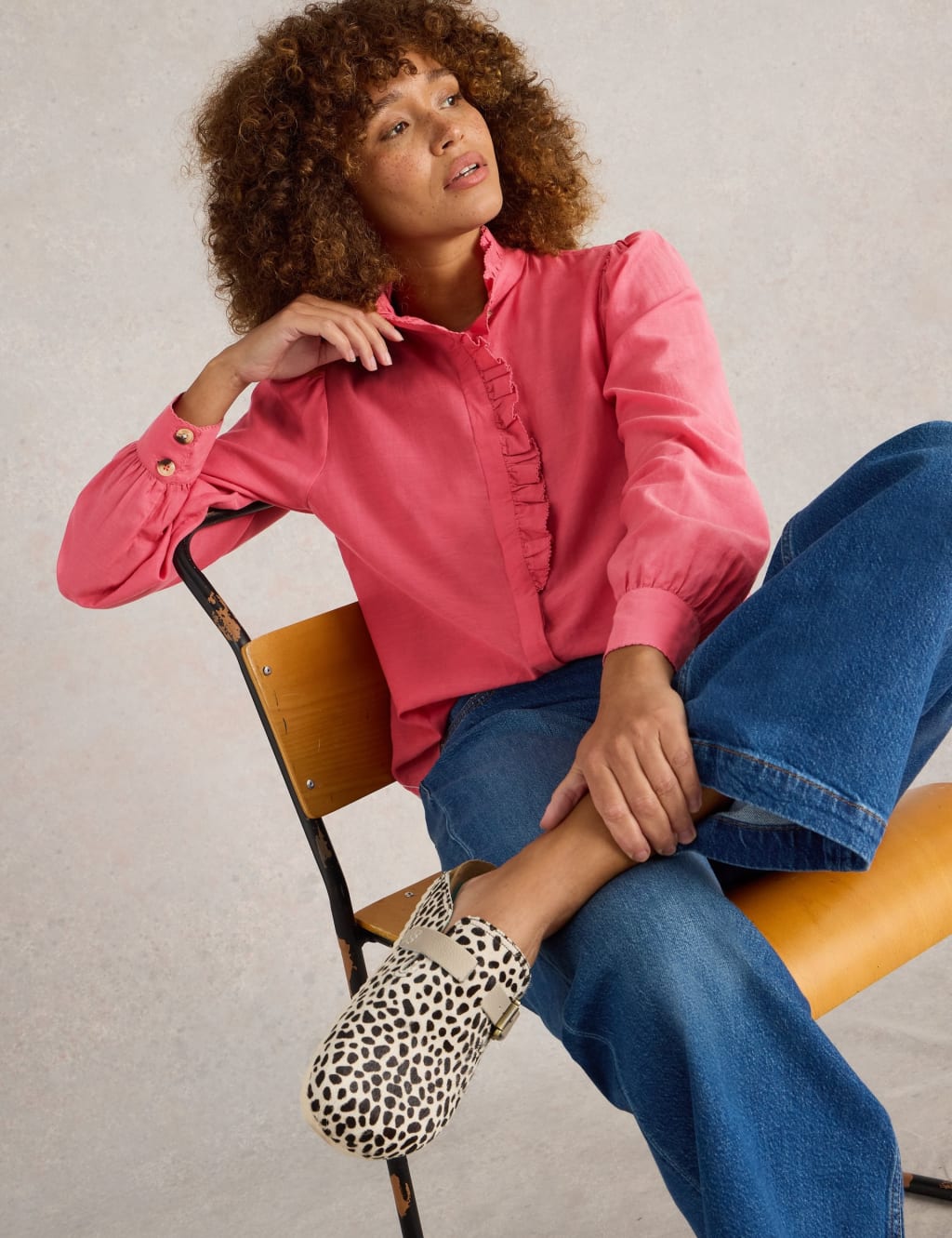 Pure Cotton Frill Neck Top