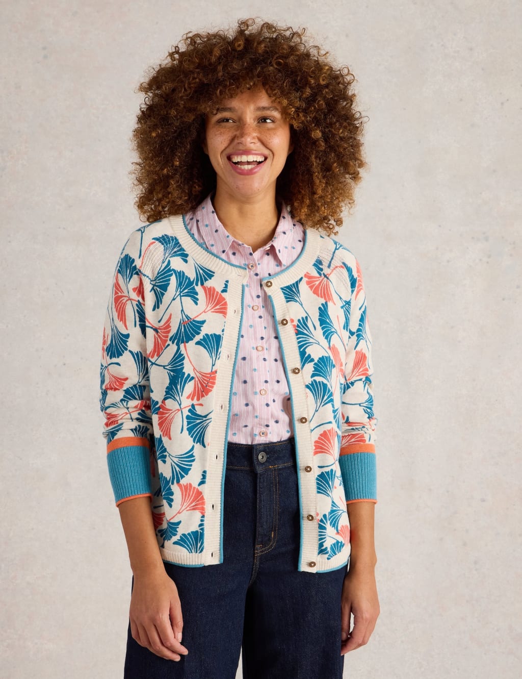 Pure Cotton Printed Cardigan