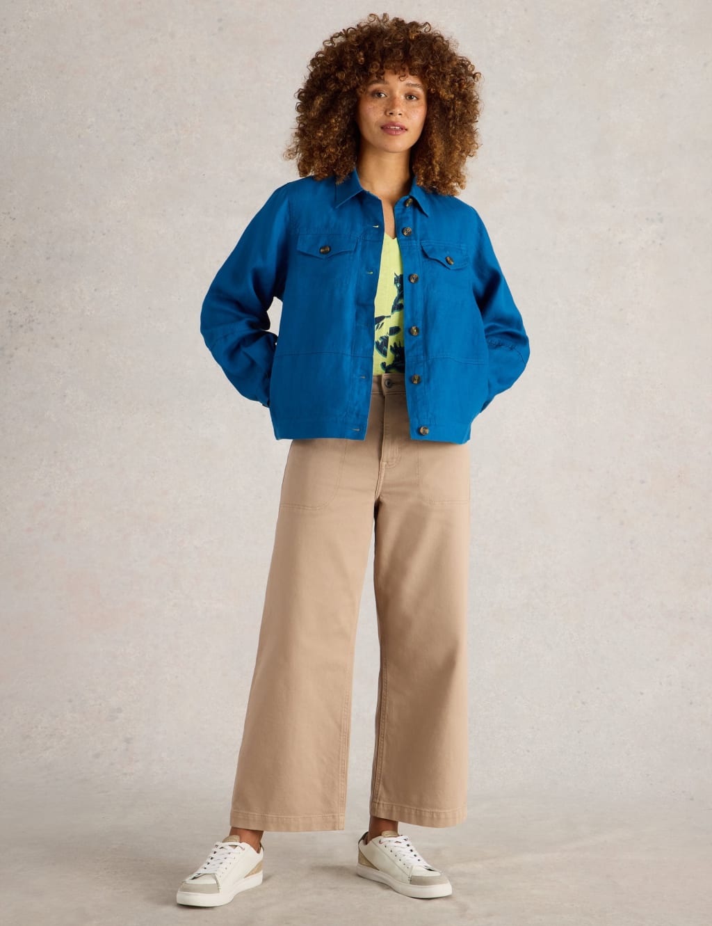 Pure Linen Lightweight Collared Jacket