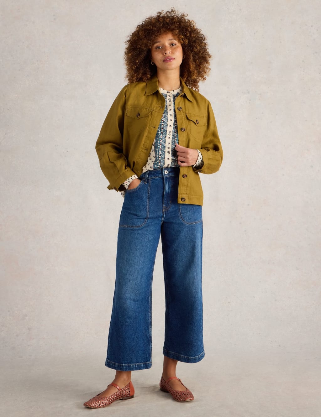 Pure Linen Lightweight Collared Jacket