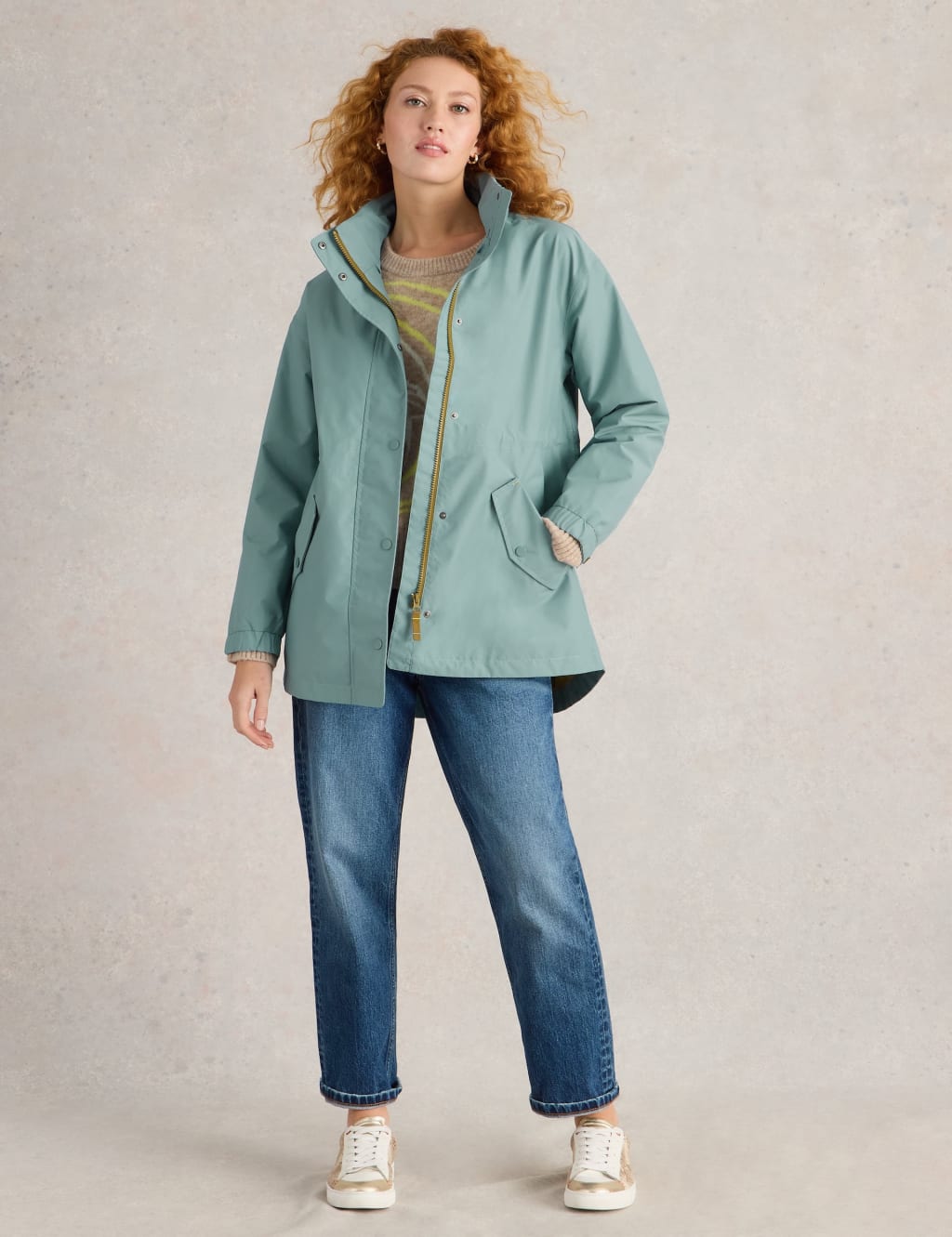 Cotton Rich Waterproof High Neck Raincoat