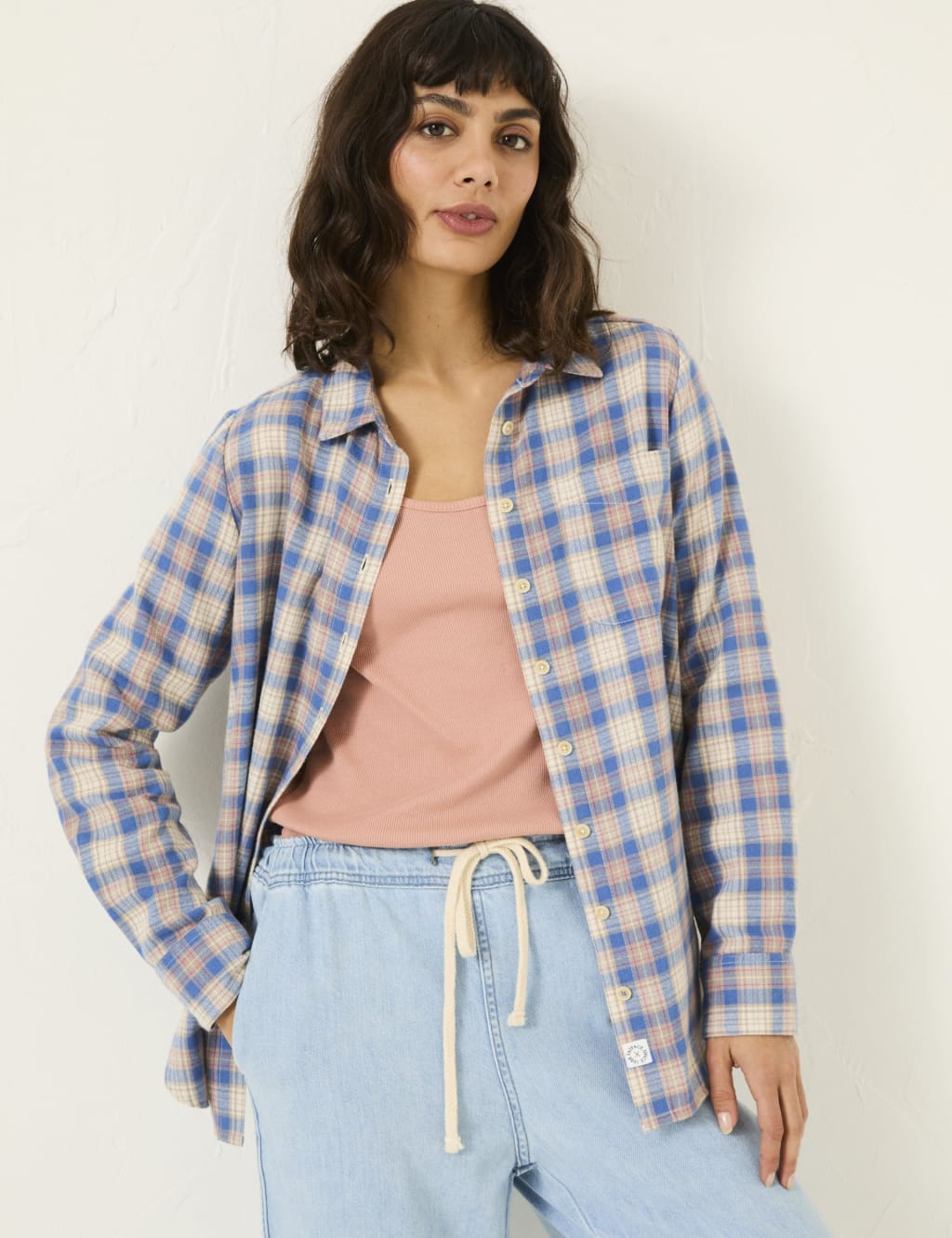 Pure Cotton Checked Collared Shirt