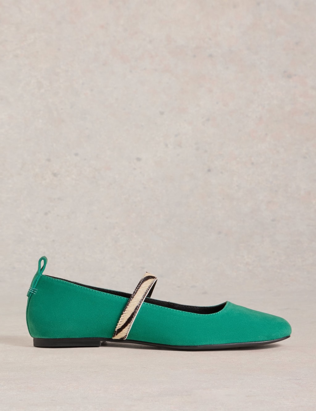 Leather Square Toe Ballerina Slippers