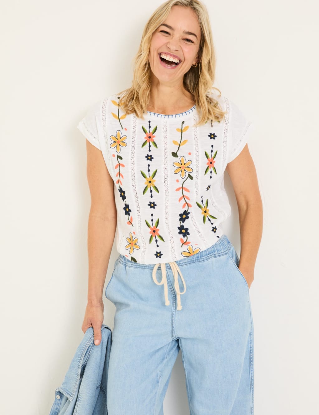 Cotton Rich Embroidered T-Shirt