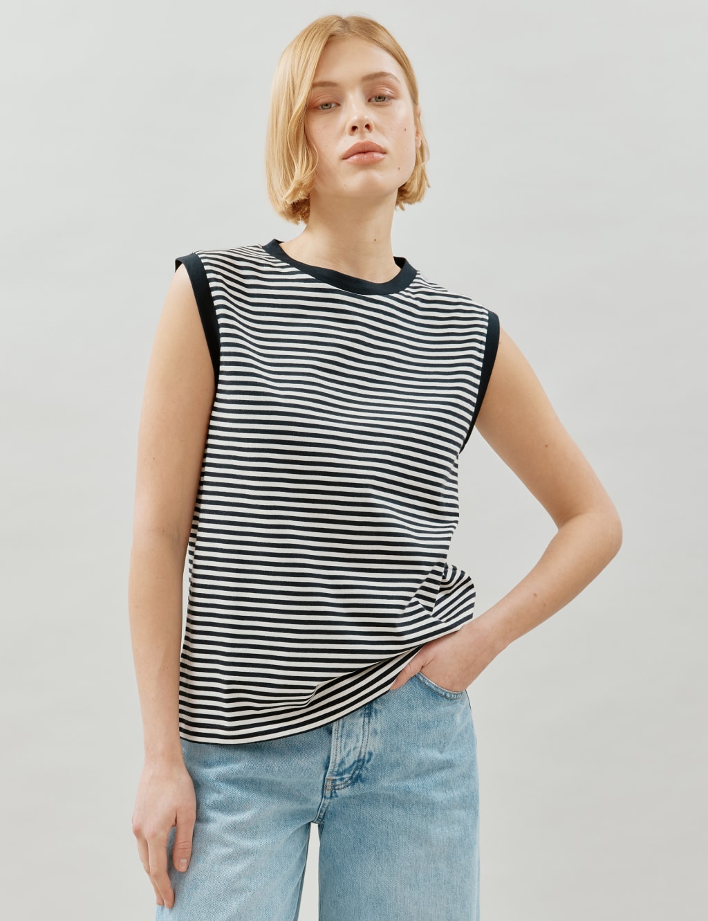 Pure Cotton Striped Vest