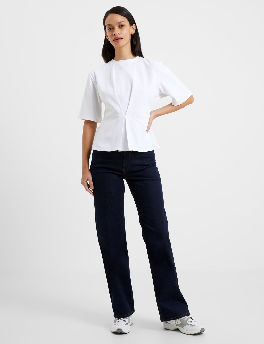 Cotton Rich Fitted Peplum Top
