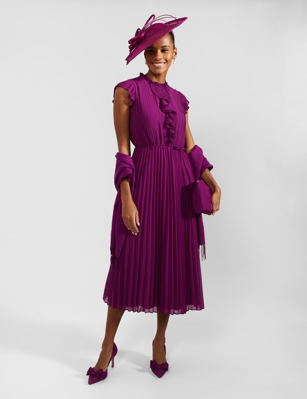 Hobbs Women's Woven Fringed Scarf - Purple, Purple