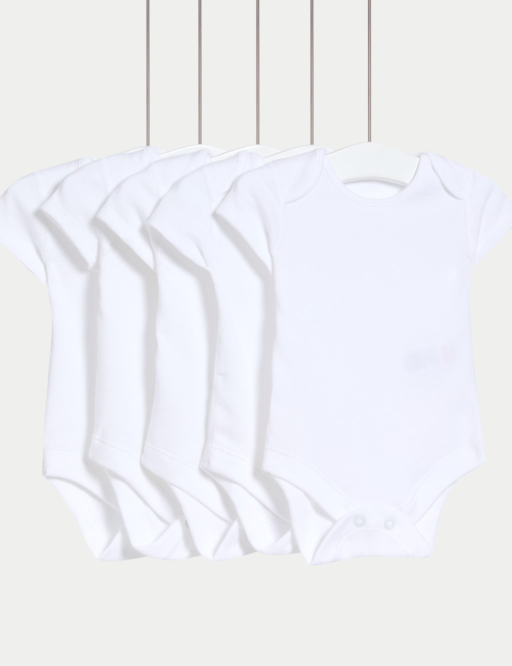 5pk Pure Cotton Waffle Bodysuits (5lbs - 3 Yrs)