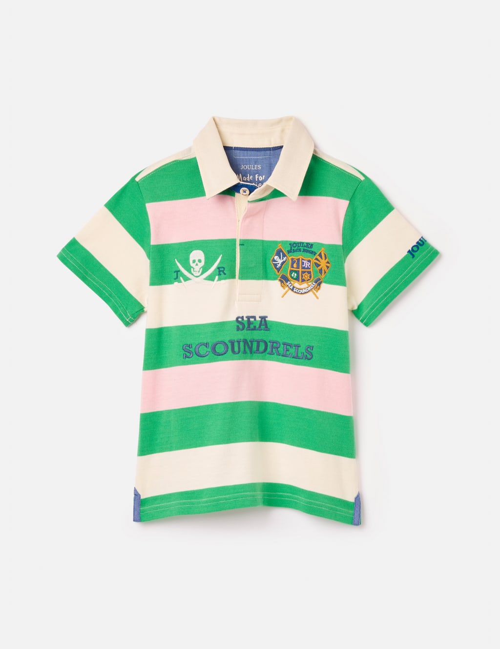 Pure Cotton Striped Embroidered Polo Shirt (2-10 Yrs)