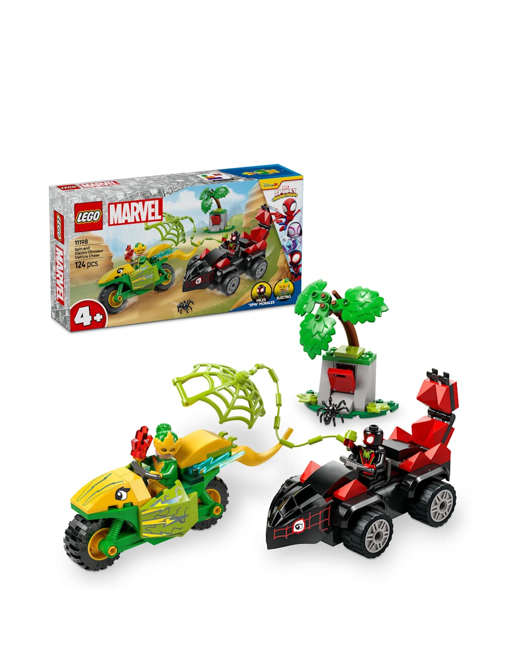 LEGO® Marvel Spidey And His Amazing Friends Spin and Electro Dinosaur Vehicle Chase 11198  (4+ Yrs)